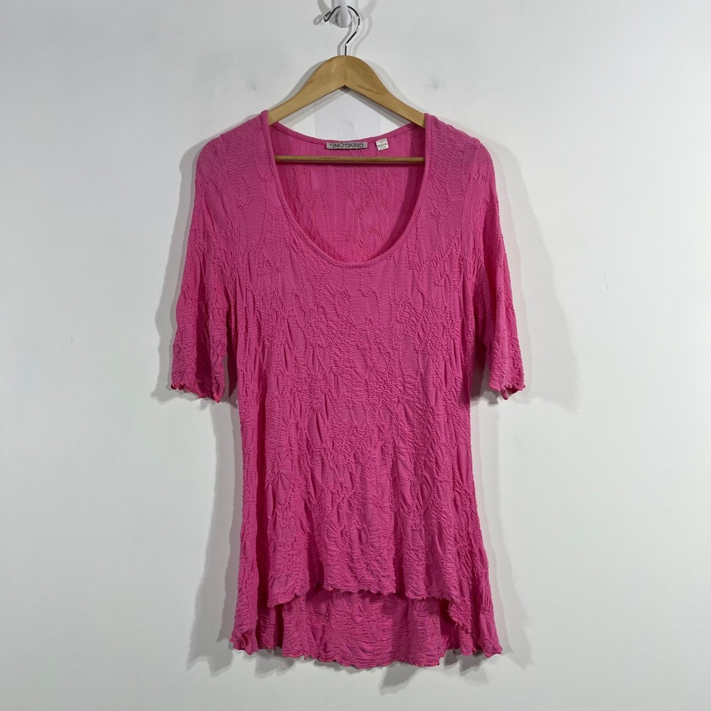 Sno Skins Artsy Fairy Boho Crinkle Textured Scoop Neck High Low Top Womens Small